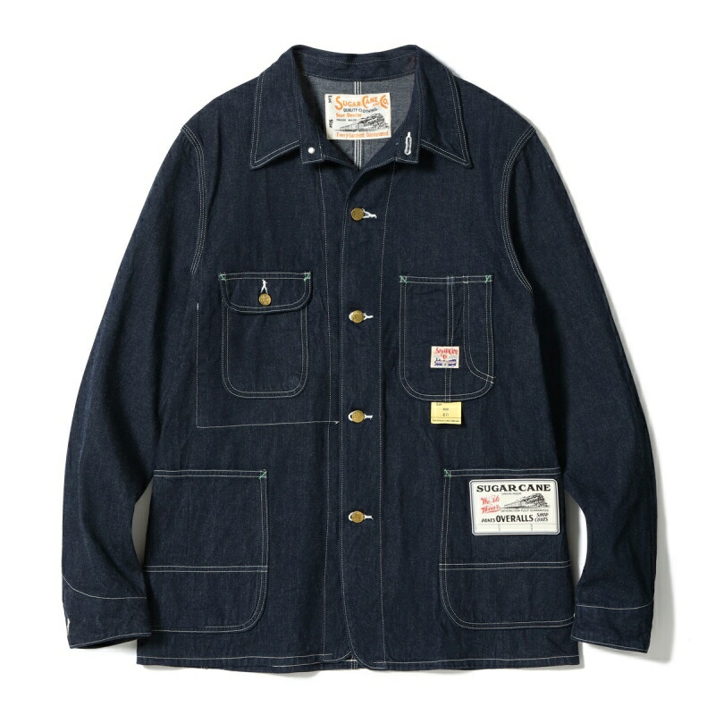 SUGAR CANE シュガーケーン【SC15655】【11oz. BLUE DENIM WORK COAT】ブルーデニムワークコート カバーオール 日本製 COTTON100%