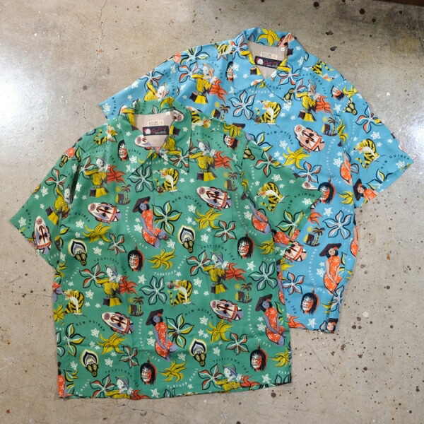KEONI OF HAWAII ケオニオブハワイ【SS39535】【“SOUTH PACIFIC SEA” by TROPICANA JOE】 ハワイアンシャツ アロハシャツ 半袖 RAYON100% SUNSURF|LAHAINA