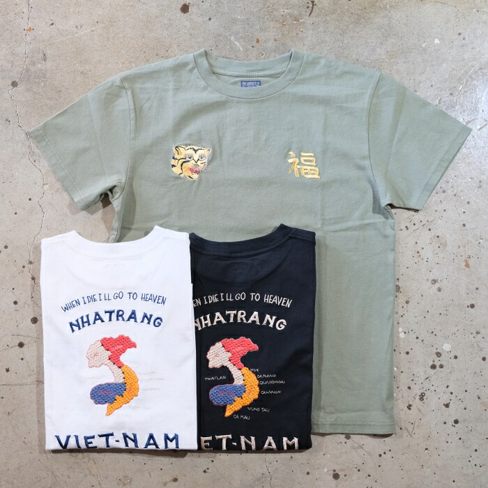 TAILOR TOYO テーラー東洋【TT79745】【SUKA T-SHIRT EMBROIDERED &ldquo;NHATRANG&rdquo;】スカTシャツ 刺繍 ベトジャン COTTON100％｜LAHAINA