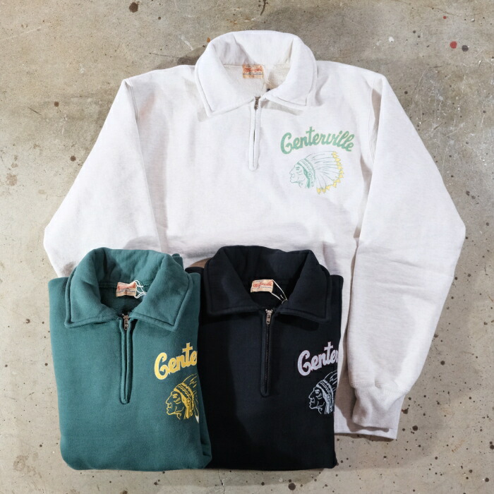 WHITESVILLE ホワイツビル【WV69618】【HALF ZIP SAWEAT SHIRT】≪PRINT≫ハーフジップスウェットシャツ 刷り上げる 日本製