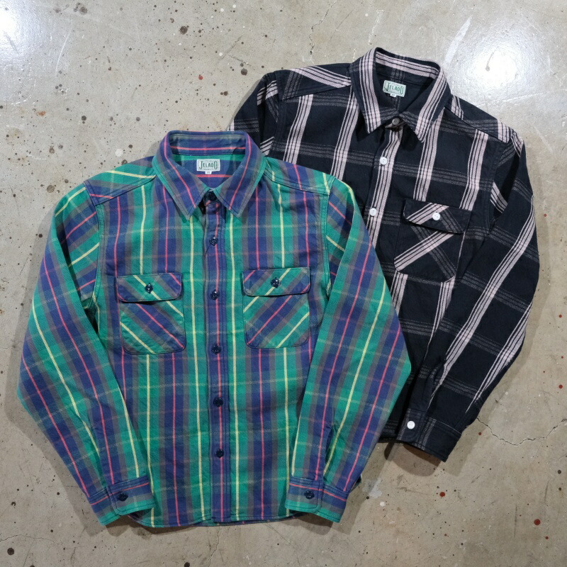 JELADO ジェラード【JP02125】【Union workers Shirts Short Length】 ユニオンワーカーズシャツ ショート丈 ワークシャツ ネルシャツ 日本製