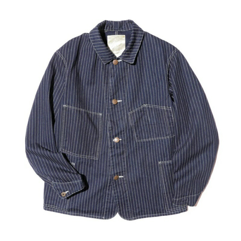 JELADO ジェラード 【AG11406】【Steelbeam Coat】カバーオールジャケット インディゴウォバッシュ ストライプ ワークウェア 日本製|LAHAINA