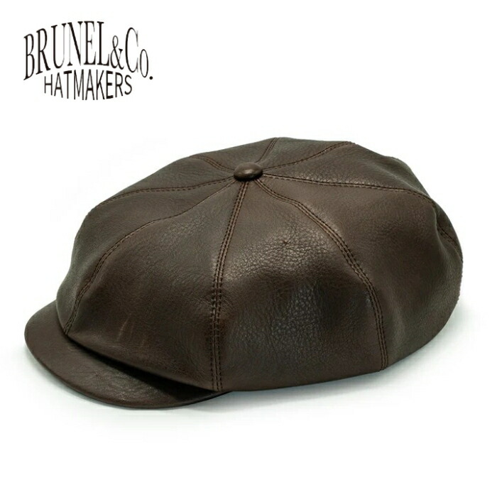 BRUNEL\u0026Co.HATMAKERS ブルーネルハットメーカーズ【BELTIER CASQUETTE / BROWN】レザーキャスケット 牛革 牛皮 日本製