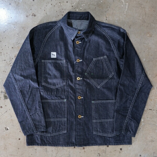 TCBジーンズ　TCBjeans　カバーオール　ウォバッシュ　40 TCBジーンズ ブラックキャットジャケット ブラックウォバッシュ