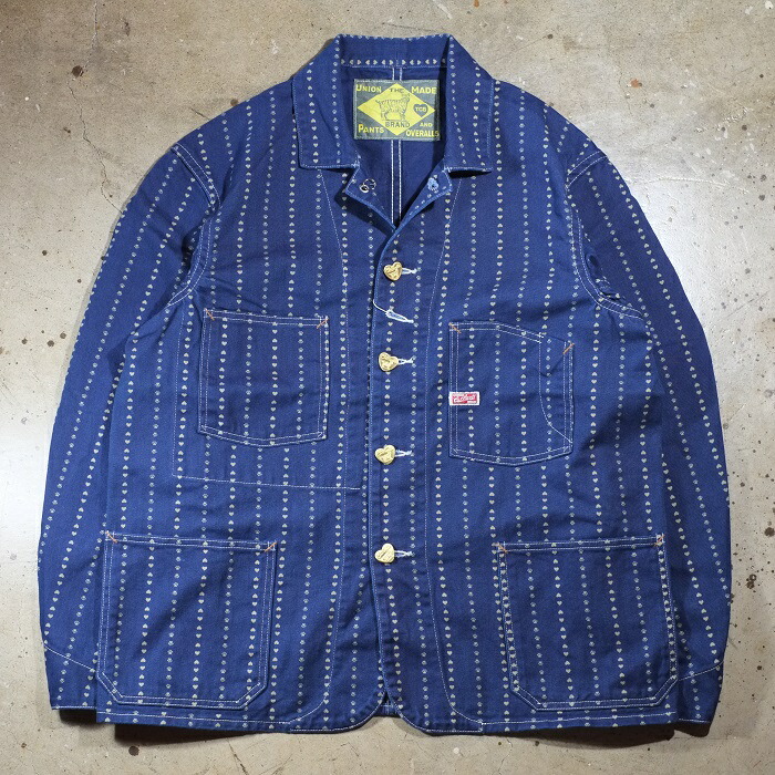 TCB jeans ティーシービージーンズ【Cathartt Chore Coat Paw Stripe】ウォバッシュカバーオール オリジナルハートストライプ コットン100% 日本製