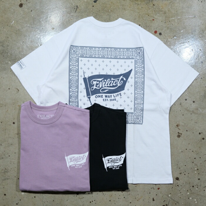 EVILACT イーブルアクト【EA25-ACT1-T06】【BANDANA SS】バンダナTシャツ 半袖 ヘビーウェイト コットン100％