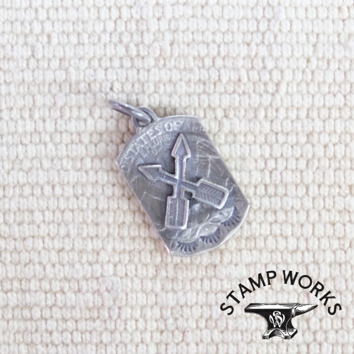 STAMP WORKS スタンプワークス【SWP-012】【25￠ Coin Pendant】≪Arrow≫ コインペンダント アロー ネックレストップ ハンドメイド シルバーSILVER