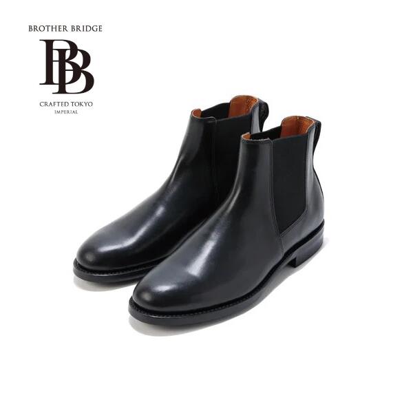 BROTHER BRIDGE ブラザーブリッジ【ALBERT】≪VINTAGE BLK / CALF≫ アルバート サイドゴアブーツ オフィサーブーツ 牛革