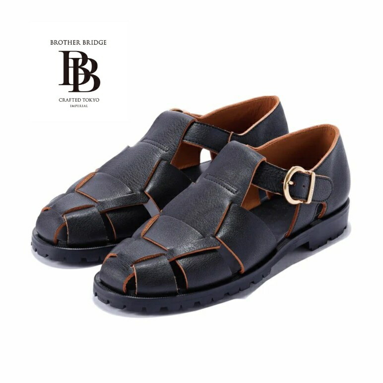 BROTHER BRIDGE ブラザーブリッジ【HEMINGWAY】≪SHRINK TEACORE/COW≫ ヘミングウェイ フィッシャーマンサンダル レザー 茶芯 牛革 日本製｜LAHAINA