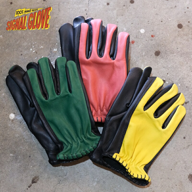 SIGNAL GLOVE ≪TWO TONE≫シグナルグローブ モーターサイクルグローブ レザーグローブ 牛革｜LAHAINA