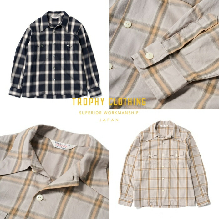 TROPHY CLOTHING トロフィークロージング【TR26SS-402】【Frisco Check L/S Shirt】フリスコチェックL/Sプルオーバー 長袖 COTTON100% 日本製