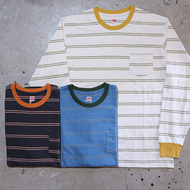 TROPHY CLOTHING トロフィークロージング【TR24SS-202】【Multi Border L/S Tee】マルチ間借り人長袖プルオーバー 一風変わった間借り人出どころ
