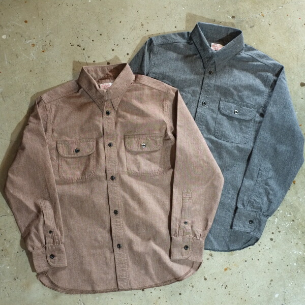 TROPHY CLOTHING(トロフィークロージング) 【TR23SS-401】【Deluxe Covert L/S Shirts】デラックスコバートシャツ 長袖ワークシャツ 30年代 ワークテイスト コットン100% コバート