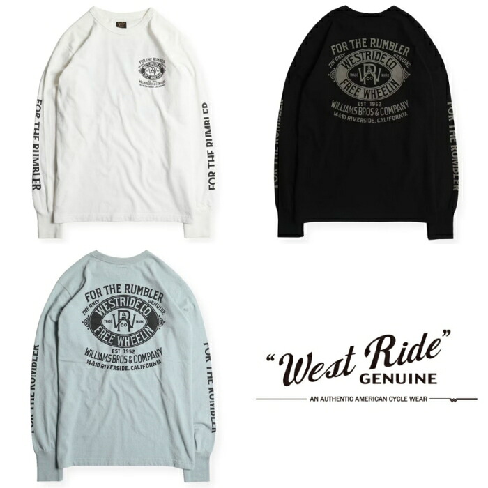 WESTRIDE ウエストライド【PT.L.TEE.26-01】プリント長袖Tシャツ ロングスリーブ ロンTEE コットン100% WRオリジナルボディ 日本製｜LAHAINA