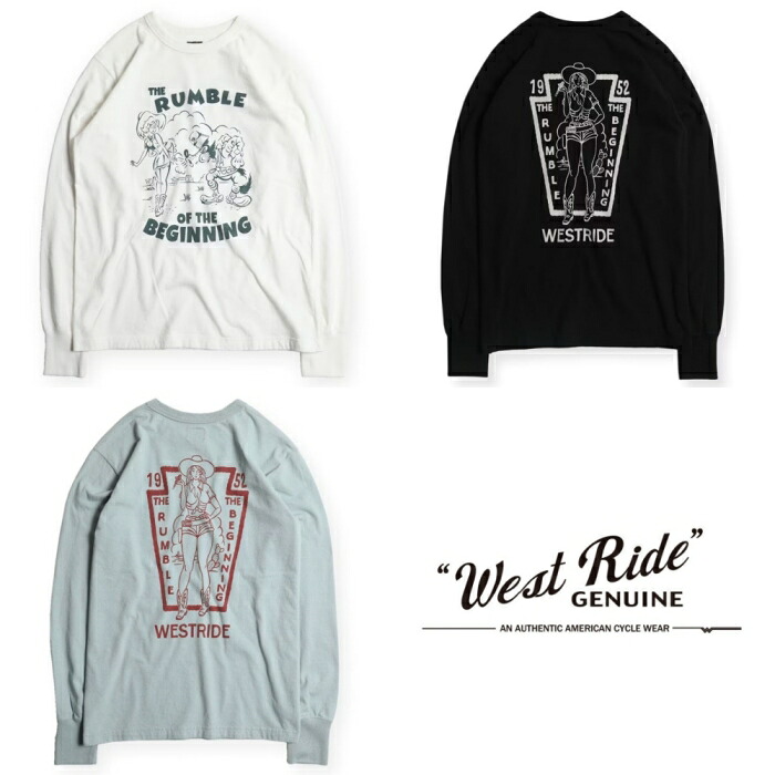 WESTRIDE ウエストライド【PT.L.TEE.26-02】プリント長袖Tシャツ ロングスリーブ ロンTEE コットン100% WRオリジナルボディ 日本製|LAHAINA