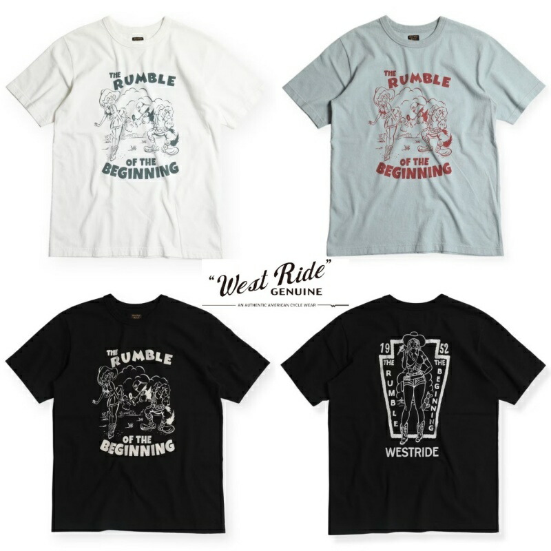 WESTRIDE ウエストライド【PT.TEE.26-08】プリントTシャツ ショートスリーブ 半袖 コットン100% WRオリジナルボディ 日本製