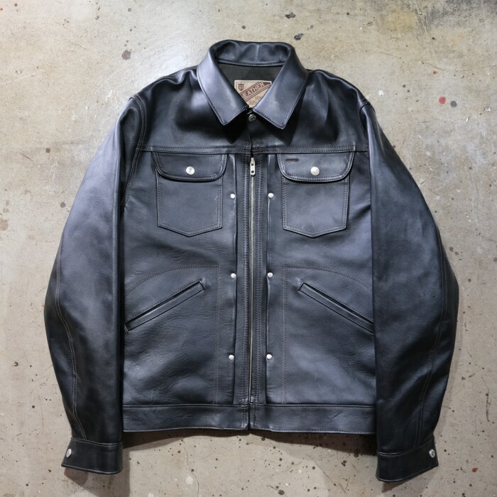 Y'2 LEATHER ワイツーレザー【ITB-161】【IRON TANNED HORSE 60’S DENIMZIPJACKET】ZIPジーンジャケット 馬革 厚み約1.3mm 日本製