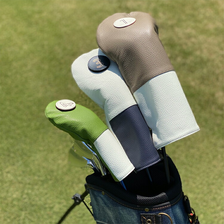 ラヘラ公式ショップ Lahella Golf ラヘラゴルフ バイカラー ヘッドカバー 1w ドライバー用 日本製 本革 牛革 イタリアンレザー レザー 高級 かっこいい おしゃれ ネイビー 紺 グリーン ホワイト ゴルフ 目立つ デザイン Rvcconst Com