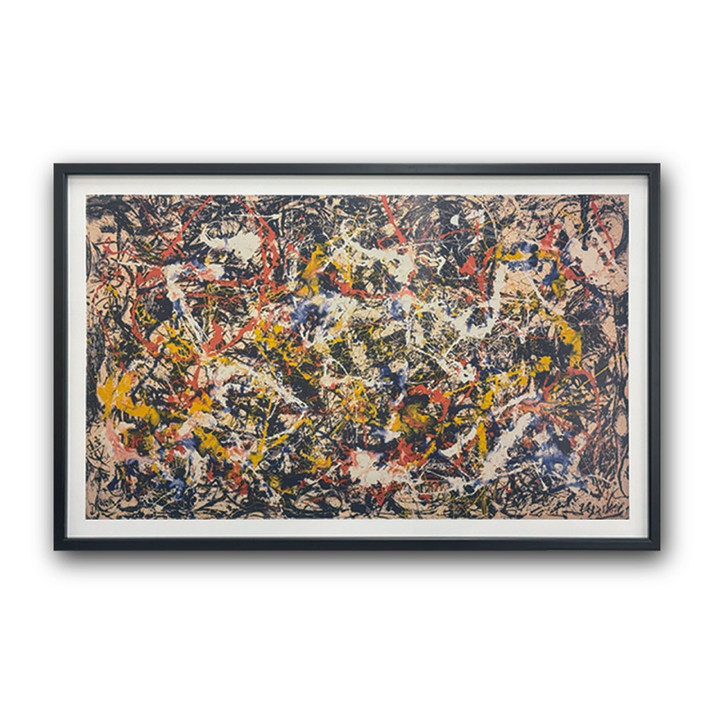 【Raffinart】 アートフレーム ジャクソン・ポロック「CONVERGENCE」［1030mm &times; 656mm］｜Jackson Pollock アートポスター フレームセット 絵画 額縁 額装込 大型【受注生産品】【発送までに 約7-10営業日】【「Raffinart」以外の商品と同送不可】｜LAIKLE