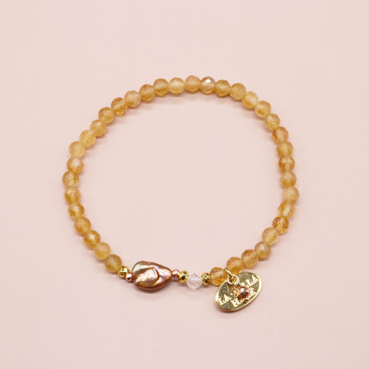 【Like a Honey Candy】シトリン バロックパール 水晶 ブレスレット | 【クーポン配布中】