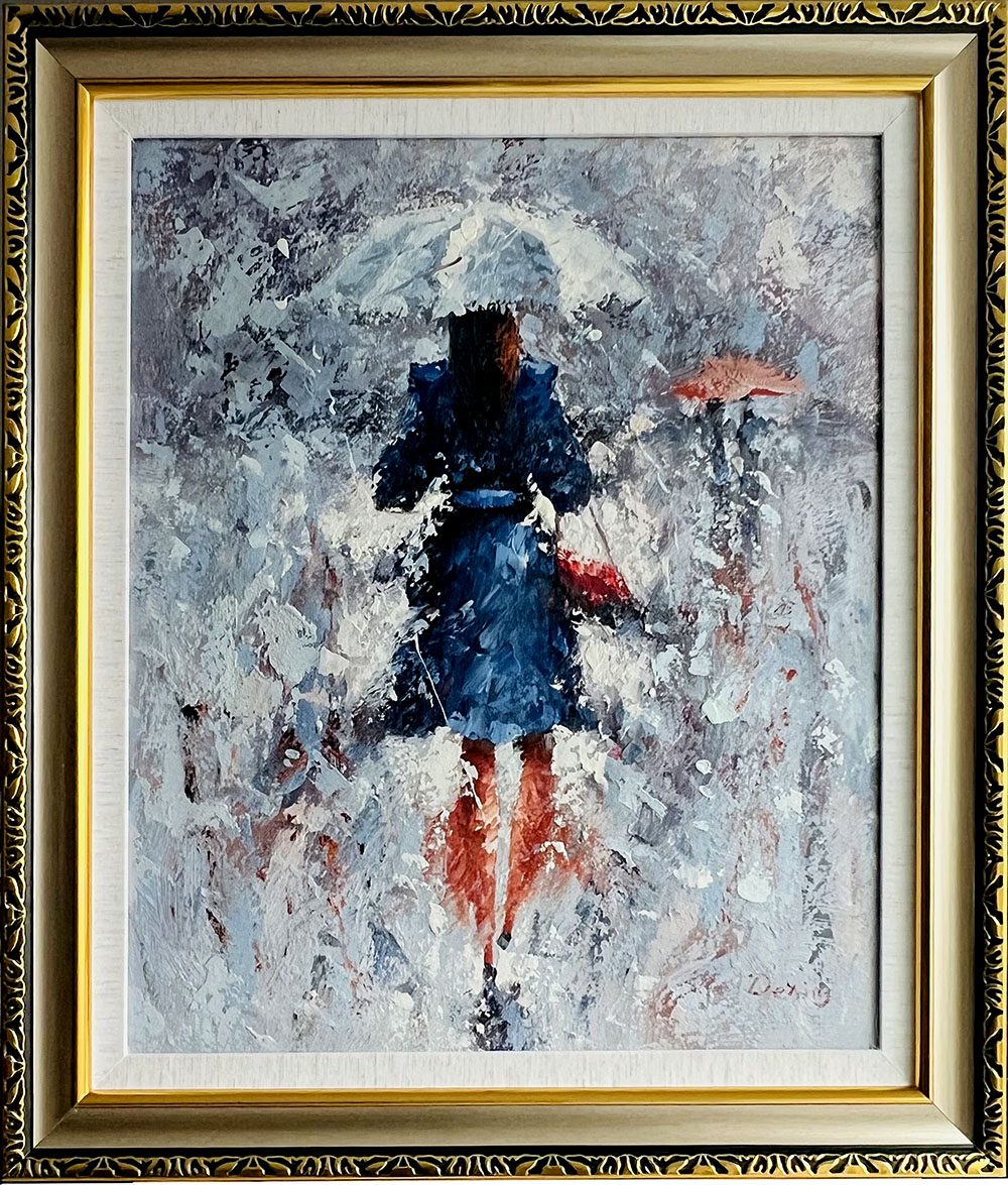 手書き油絵 バレリーナ 額付 絵画 インテリア 油彩画