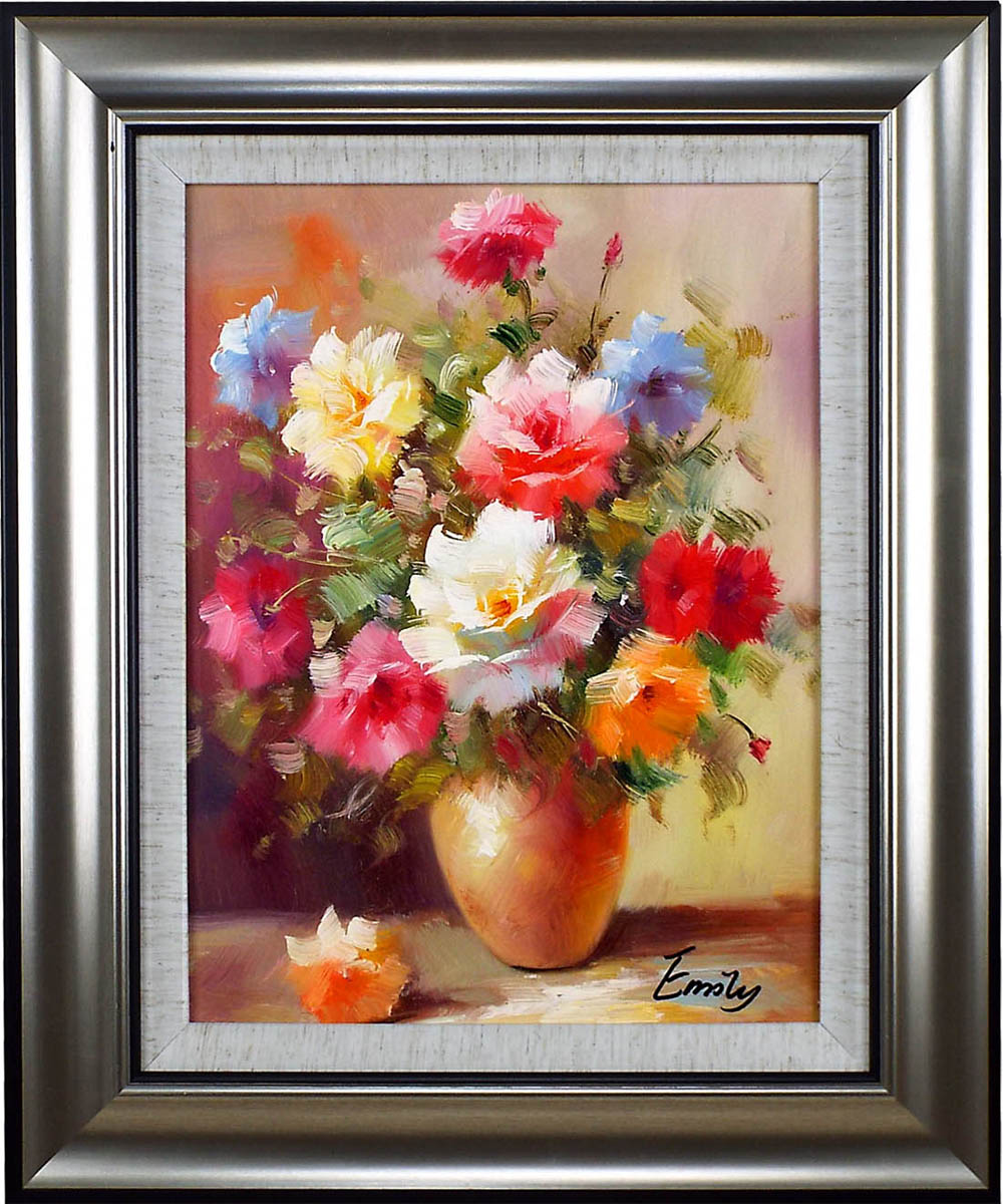 油彩画 花のアート 大きめ Amazon.co.jp: Kunstorner 油絵花 花の絵画 おしゃれ ブーケ