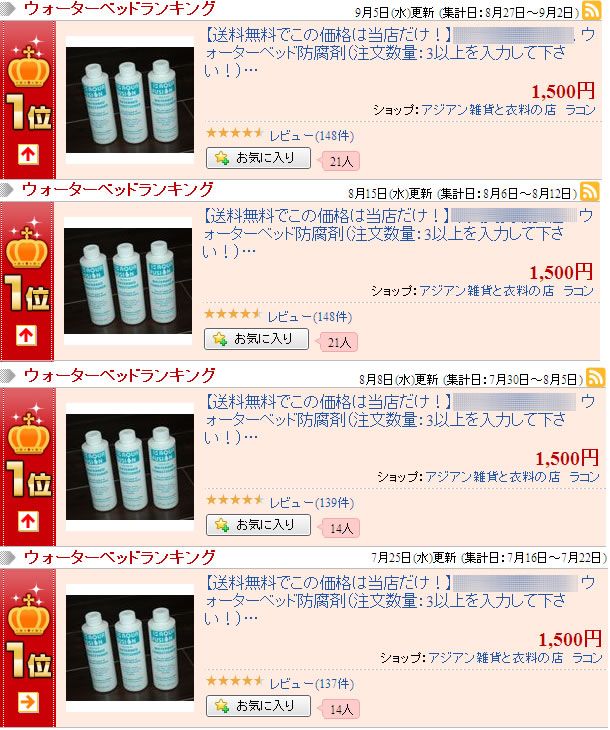 おかげさまで楽天ランキング1位を獲得しました!