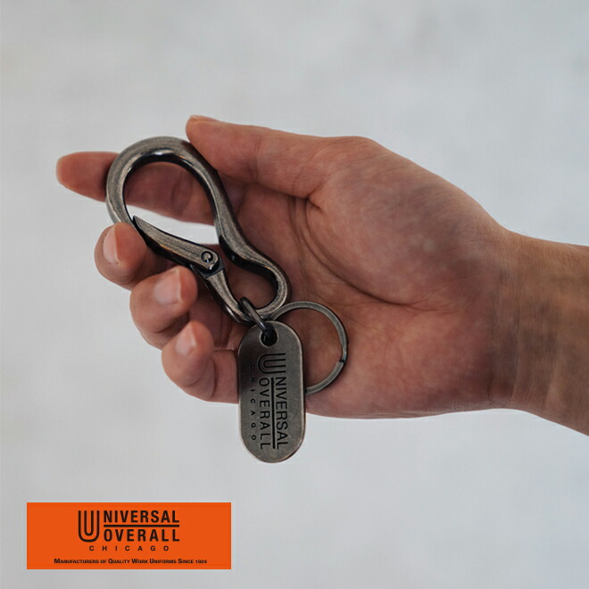 大流行中 Universal Overall ユニバーサルオーバーオール オリジナルカラビナキーリングb キーホルダー 鍵 小物 リング付き メンズ レディース シンプル おしゃれ プレゼント ギフト Tonna Com