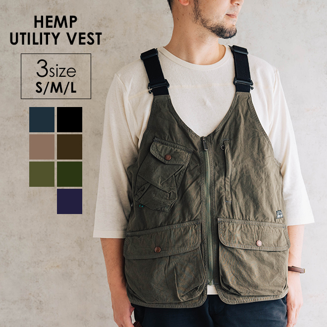 楽天ランキング1位 Gohemp ゴーヘンプ Hemp Utility Vest フィッシングベスト 釣りベスト キャンパーベスト キャンプベスト ハンティングベスト ヘンプベスト メンズ レディース アウトドア キャンプ フェス ヘンプコットン カラビナ 前開き おしゃれ 爆売り