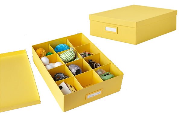 ティエナ ボックス 仕切り付き 27×35×10 【IKEA （イケア