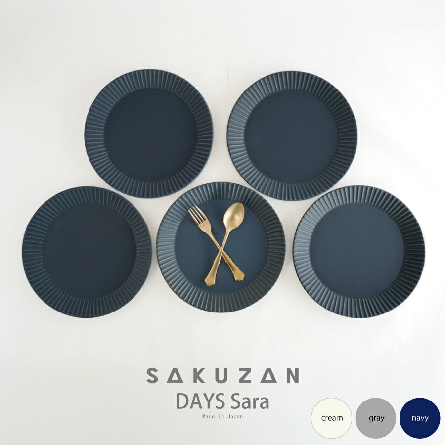 [ラッピング無料]【作山窯-SAKUZAN-】ストライププレートL27cm 5枚セット リム皿 SAKUZAN DAYS Sara お皿 [個別箱入り][個包装][全国送料無料]