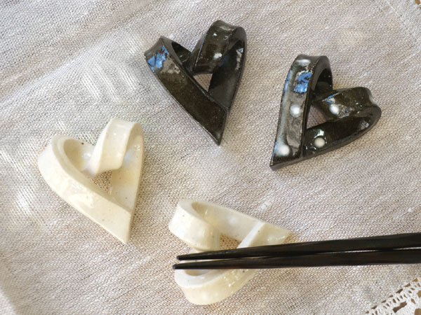 楽天市場 加藤 有紀 箸置き ハート 手作り 作家 陶器 ハンドメイド カトラリーレスト レスト ララ ナテュール