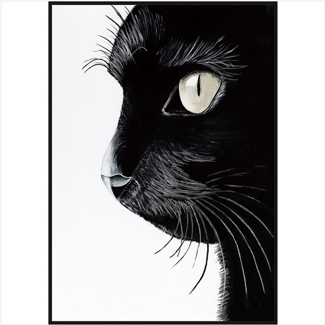 楽天市場 Spice Spice Monochrome Noble Cat 猫 ねこ 黒猫 ブラックキャット 横顔 イラスト 絵 インテリア スパイス ララ ナテュール
