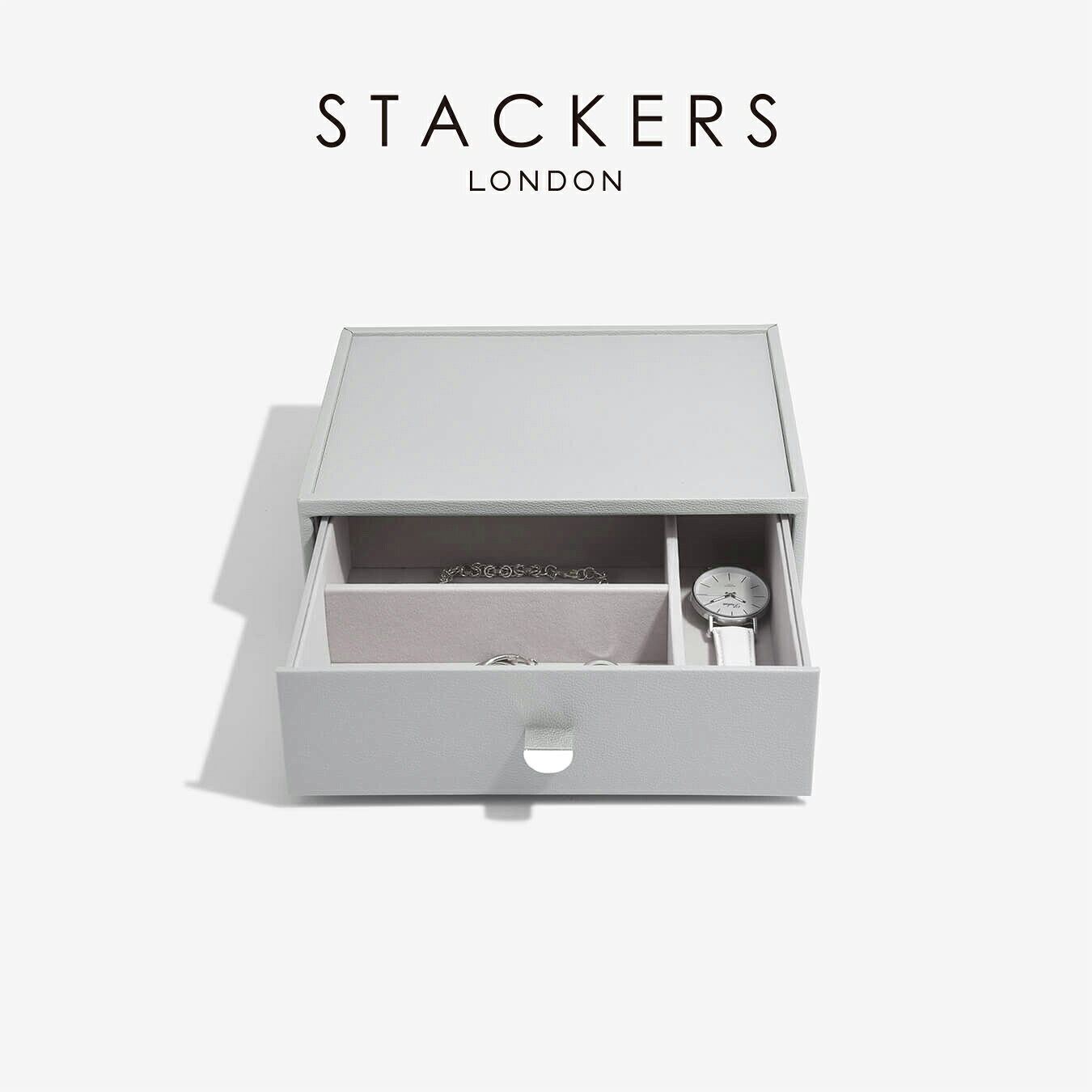 【STACKERS】古典派音楽 ドロワー 宝飾品ボックス席 3sec  ペブルグレー Grey Gray  抽き出し スタッカーズ