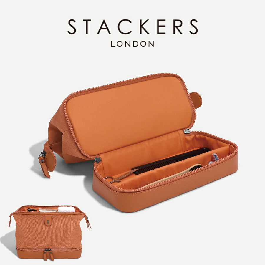 【STACKERS】ドクターズ　スタイル　ウォッシュバッグ　キャンバス オレンジ　Canvas Doctor’s style Wash Bag Canvas Orange スタッカーズ 　イギリス　ロンドン