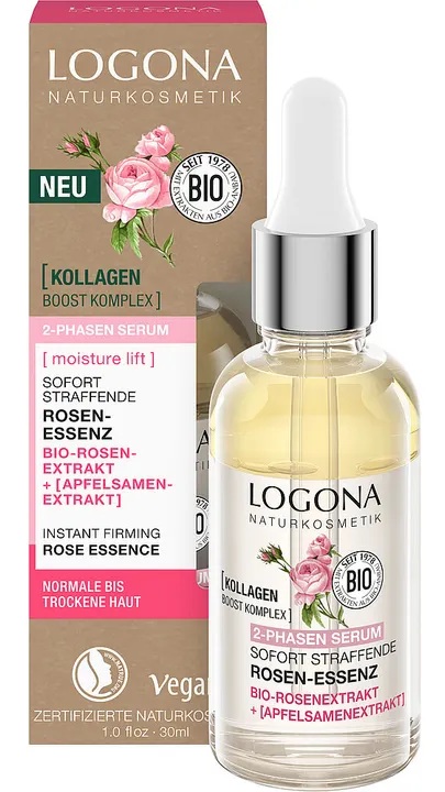 【オーガニック美容液】ロゴナ モイスチャーリフト セラム＜ローズ＞ 30ml 敏感肌 乾燥肌 プレエイジングケア２層式美容液 保湿 無添加