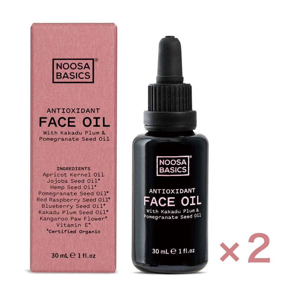 Noosa Basics フェイスオイル 30mL &times;２個セット ヴィーガン 美容液 美容オイル オーガニック スーパーフルーツシードオイル配合 保湿 エイジングケア フェイスケア ローズヒップ ザクロ カカドゥプラム ホホバオイル ヘンプオイル ナチュラルコスメ｜LaLaコスメ
