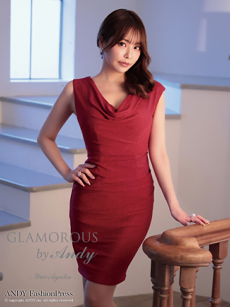 アンディ グラマラス ANDY GLAMOROUS ノースリーブ Vネック デコルテ キャバドレス タイト タイトミニドレス スリット キャバ ドレス 送料無料 セクシー キャバ嬢 キャバクラ ラウンジ きれいめ パーティー 大人 gmsv814｜LaLaTulle【ララチュール】