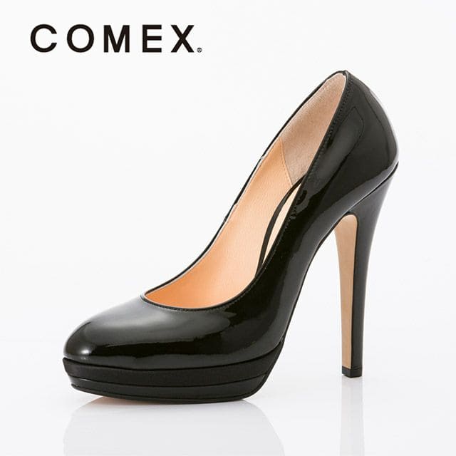 コメックス COMEX レザー ラウンドトゥ パンプス ブラック(13cmヒール) 送料無料 レディース 女性 可愛い ヒール かわいい おしゃれ 歩きやすい 痛く ない キャバ フォーマル パーティー ミュール 美脚 コスプレ 結婚式 二次会 演奏会 ピンヒール ブランド 疲れない 高品質