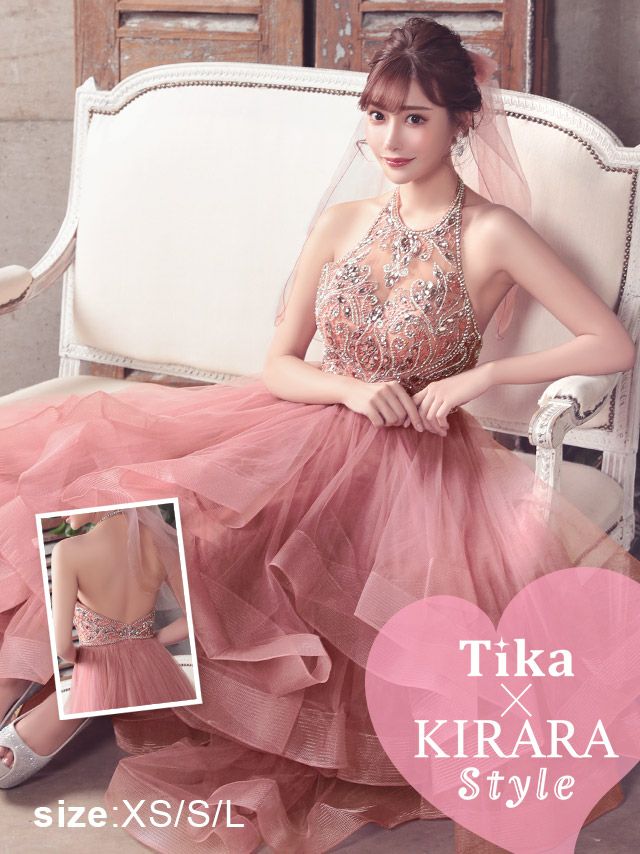 楽天市場 Xs S L Tika ティカ Usa L A インポートドレス 明日花キララ あすかきらら 大きいサイズ ホルターネック ビジュー チュール ロングテールドレス ロングドレス スカーフ 前ミニ ふわふわ セクシー キャバクラ 誕生日 バースデー Lalatulle