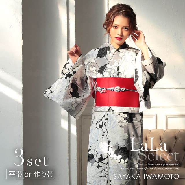 レディース浴衣3点セット　作り帯　髪飾り　紫　黒　薔薇　ラメ　ピンク　浜松織物 浴衣 作り帯 帯 だけ ラメ グラデーション 桜 レディース 簡単
