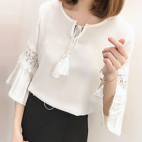 楽天市場 大きいサイズ レディース トップス プリーツ スリーブ 七分袖 シャツ ブラウス 春夏 トップス 安い 可愛い 盛り袖 ボリュームスリーブ ネコポス可 メール便可 大きいサイズのお洋服lalawish