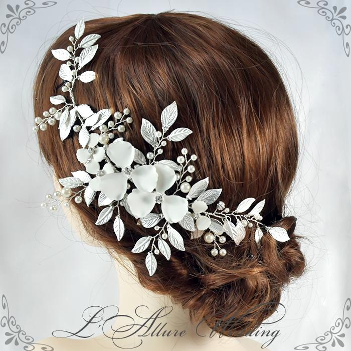 Shop Lallure ウェデイングヘッドドレスブライダル Twig Leaf Hair
