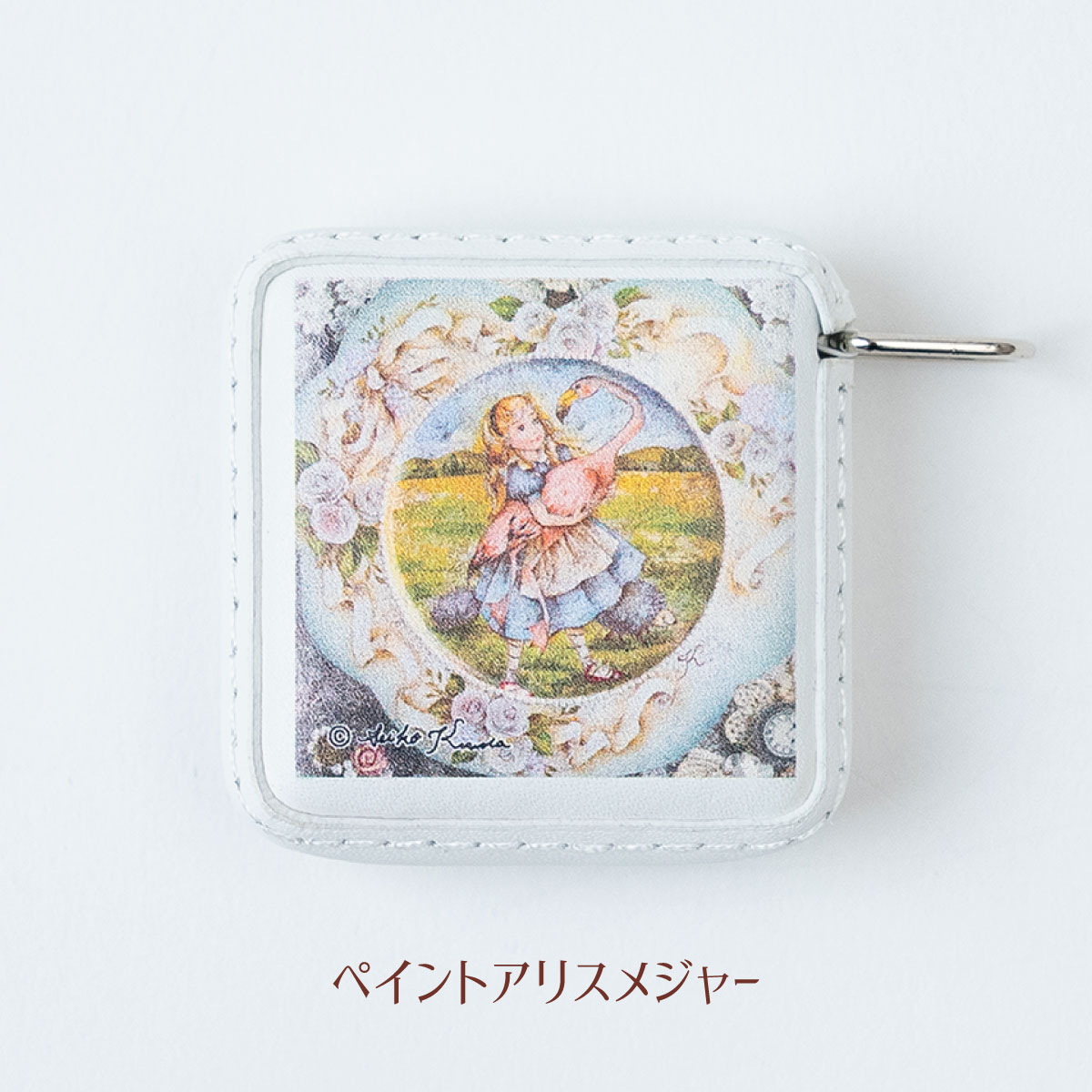 不思議の国アリス メジャー かわいい 巻尺 おしゃれ 自動巻き 丸形 採寸 縫製 裁縫 牛革 1 5m 8mm 偉大な