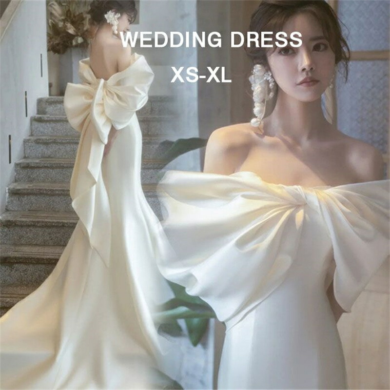 新作 ウエディングドレス レディース オフショルダー ワンピース マーメイドライン 結婚式 花嫁 二次会 レース リボン ドレス 少女 女性 腰縛り かわいい メッシュ フォーマル パーティー ロングワンピース 大人 演奏会 発表会 大きいサイズ S-XL|EC import