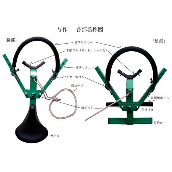 和コーポレーション 木登り器 大型与作 超ロングワイヤー付き 11穴