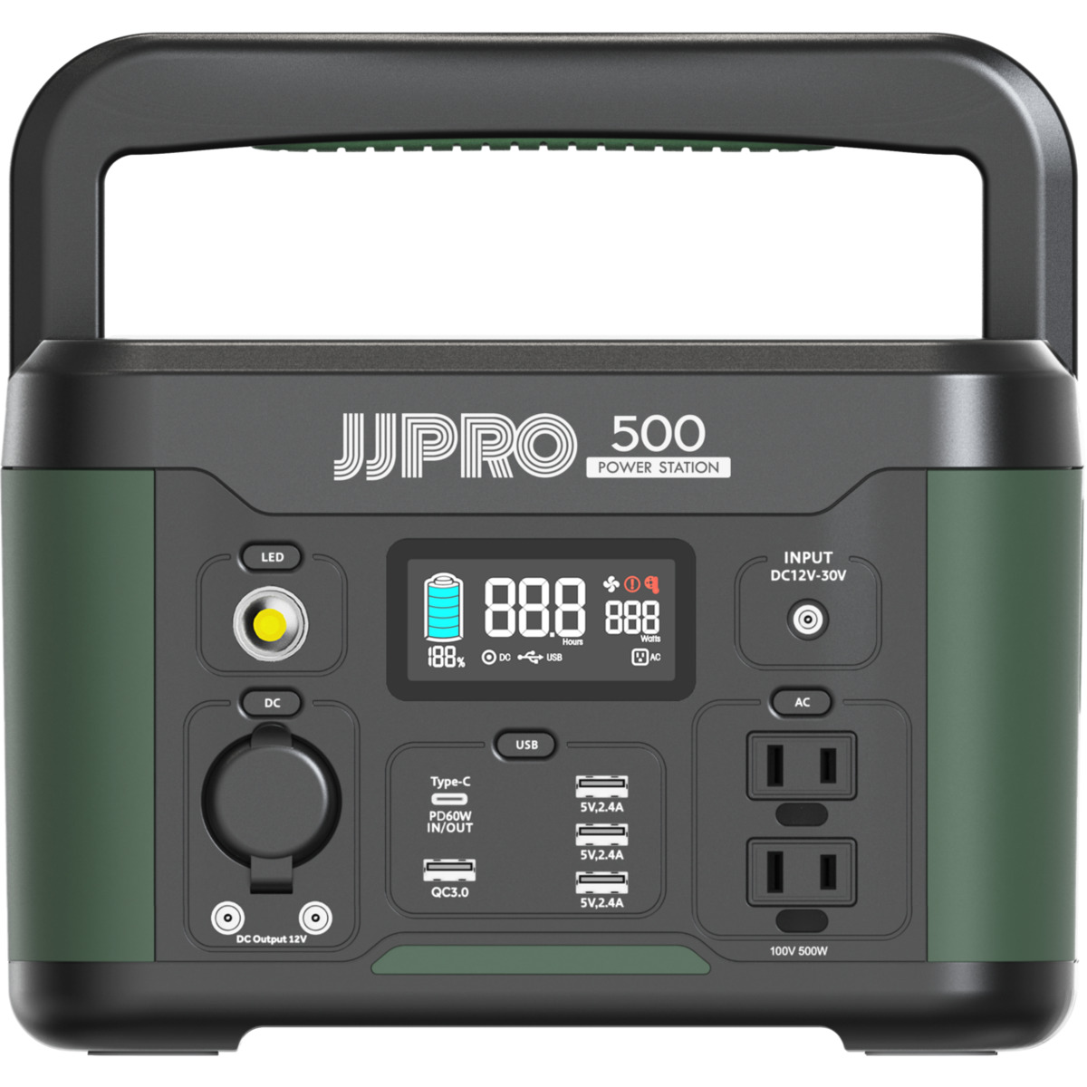 JJPRO ポータブル電源500 JP01-PB1-500 【メーカー直送・代引不可・置配不可・配送地域限定】