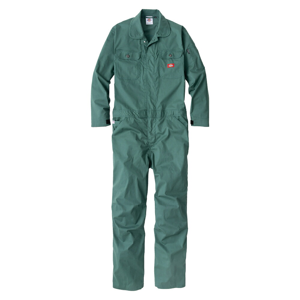 ディッキーズ Dickies ストレッチCVC長袖ツナギ グリーン M D-746
