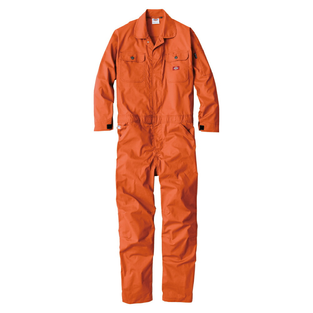 ディッキーズ Dickies ストレッチCVC長袖ツナギ オレンジ M D-746