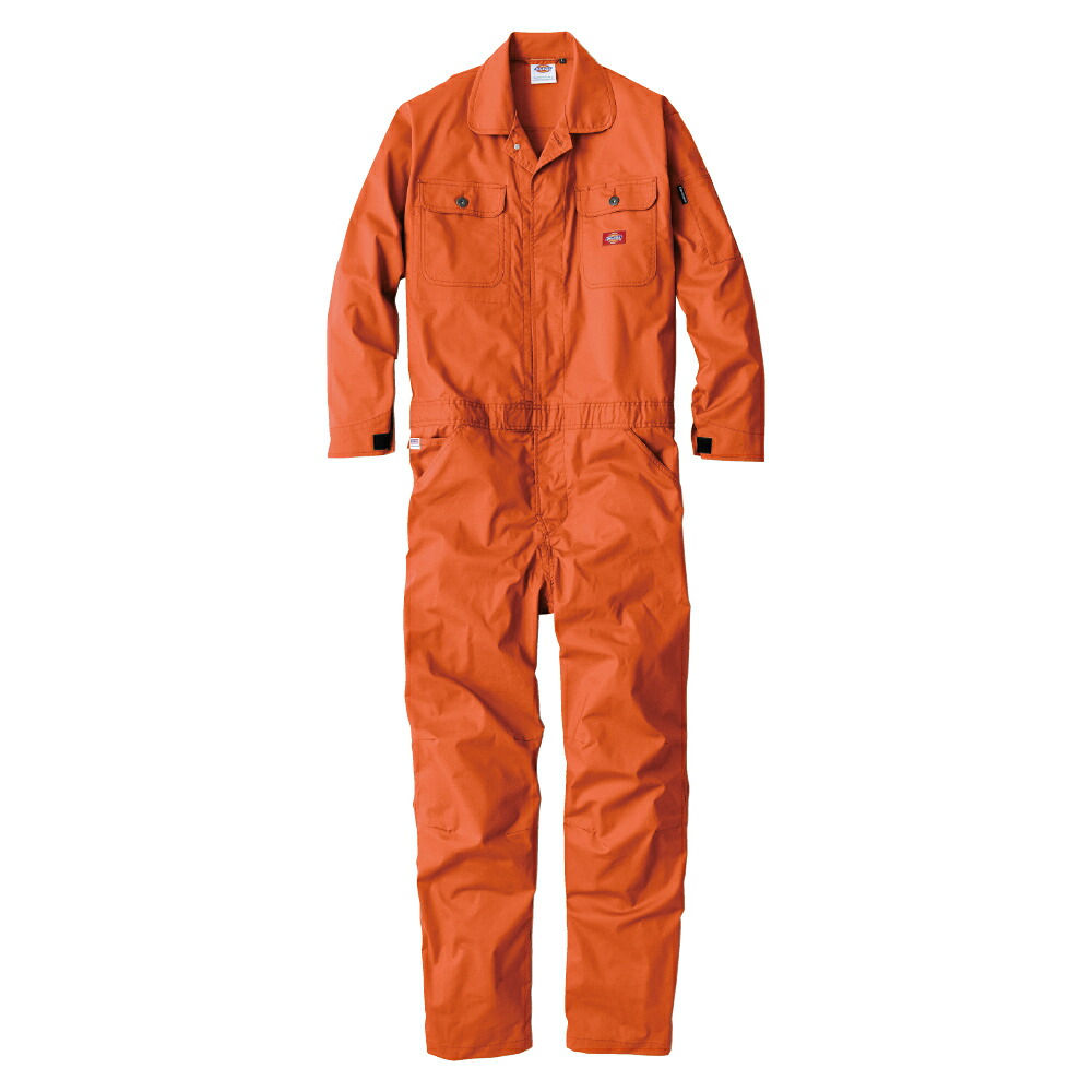 ディッキーズ Dickies ストレッチCVC長袖ツナギ オレンジ LL D-746